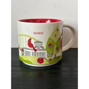 2014 RETIRED Starbucks OHIO You Are Here Series Coffee Mug Colorful Landmarks